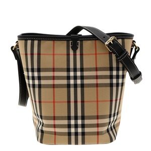 Burberry Ashby Bucket Bag Archive Beige House Check Canvas New